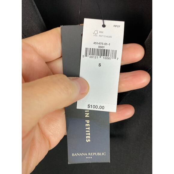 NWT Banana Republic Women's S Black Sleeveless Silky Crepe Dress - Picture 8 of 8